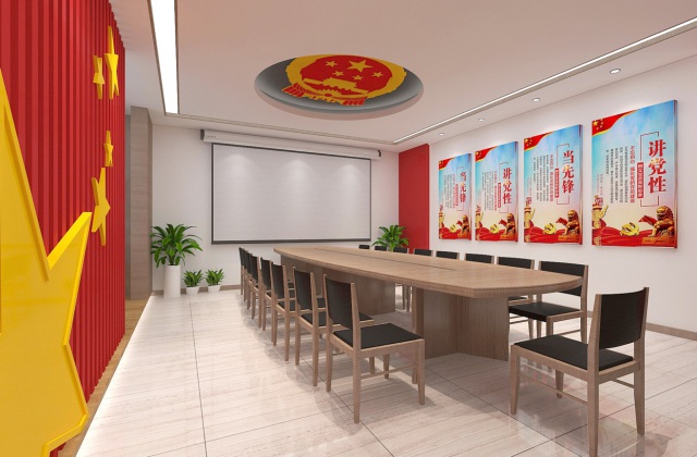 某部隊(duì)黨委會(huì)議室改造設(shè)計(jì)-黨委會(huì)議室設(shè)計(jì)、過道走廊設(shè)計(jì)